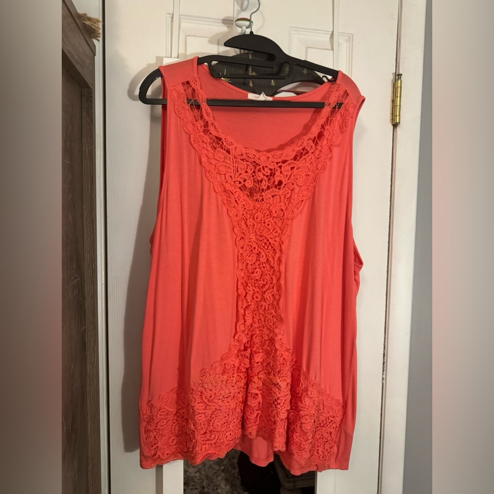 Maurices Coral Lace Tank Top